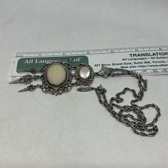 Stunning Whiting & Davis Victorian revival MOP necklace. - Picture 7 of 9